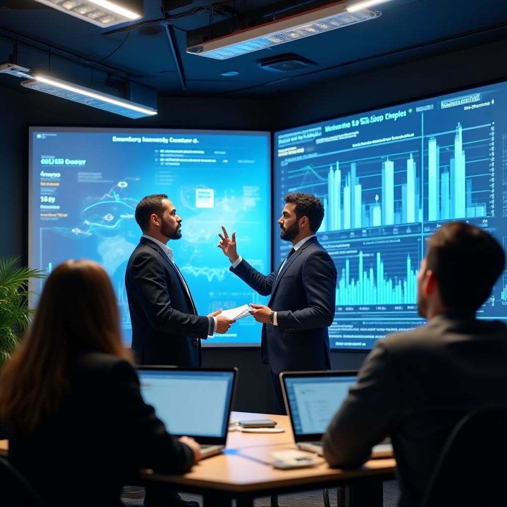 Profesor explicando análisis de mercado energético